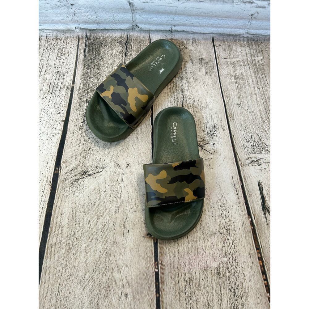 CAPELLI Unisex Child Camouflage Print Slide Sandals / Size: 12-13